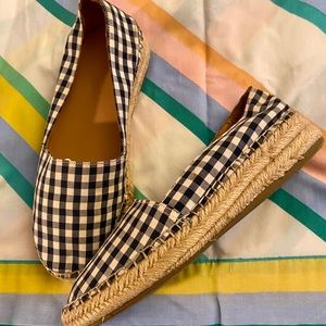 Navy gingham Espadrilles size 7